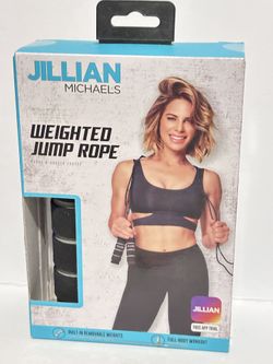 NEW Jillian Michaels weighted jump rope with built-in removable weights