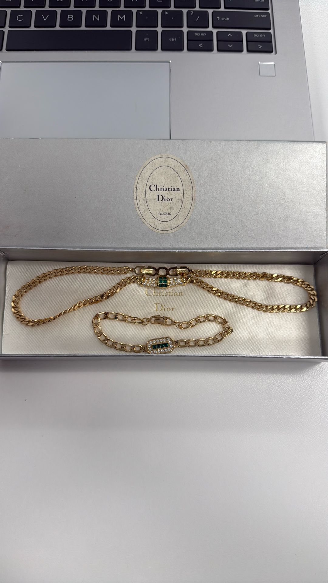 Vintage Christian Dior Costume Necklace And Bracelet