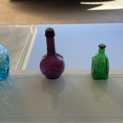 Antique/vintage Wheaton Cathedral glass bottles