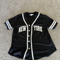 Mini Girl s NY Baseball Jersey Top - Black 