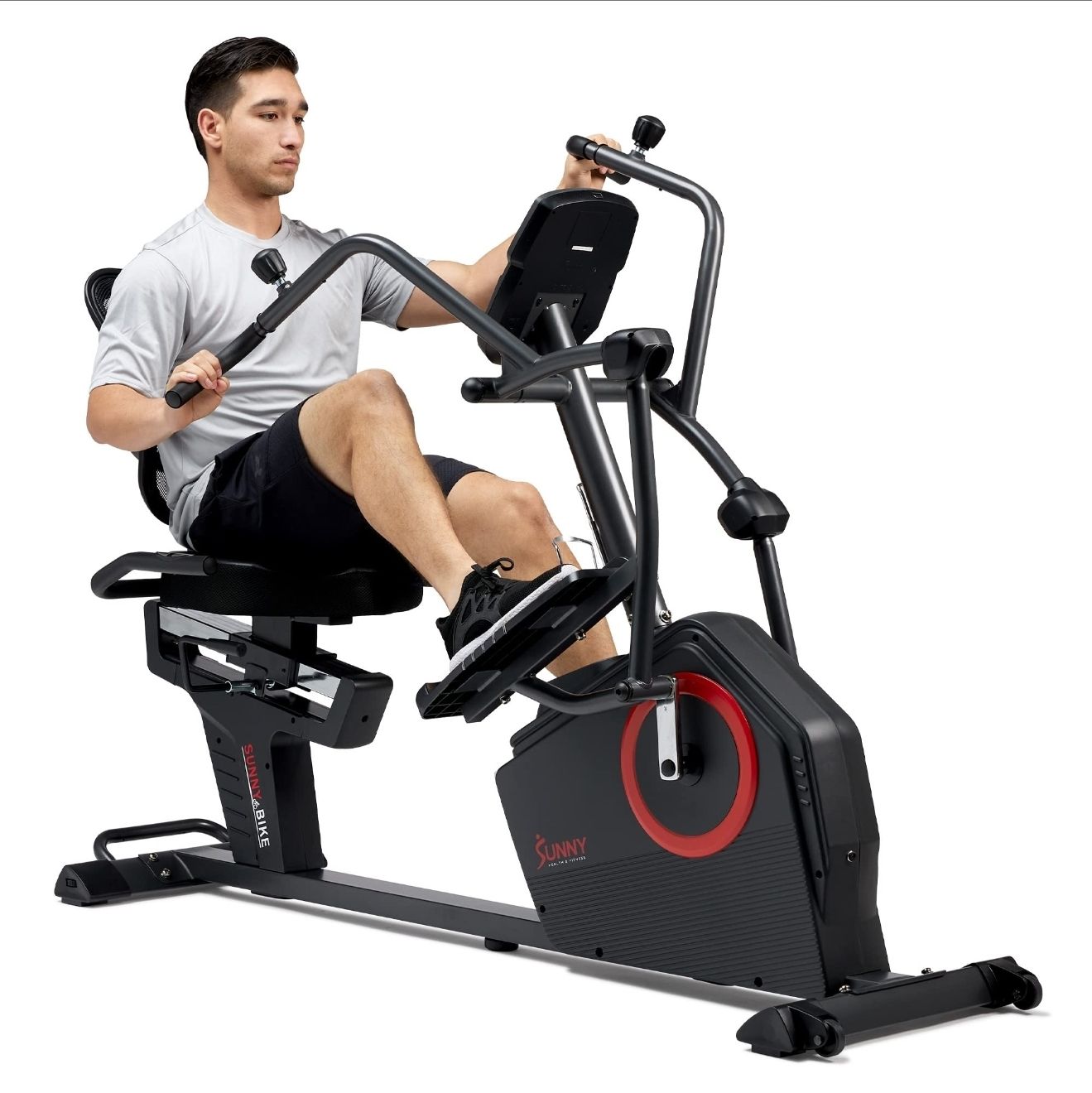 NEW- Sunny Health & Fitness Recumbent Cross Trainer - Elliptical/Bike Hybrid