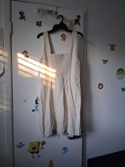 Old Navy Cream Smocked Sundress