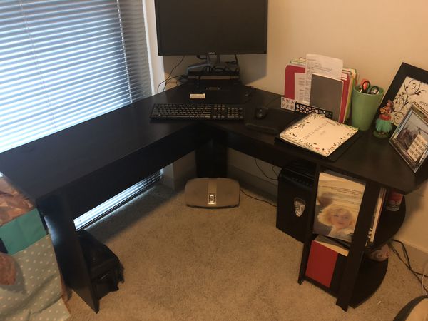 L Shaped Desk Cherry Wood Finish For Sale In Atlanta Ga Offerup