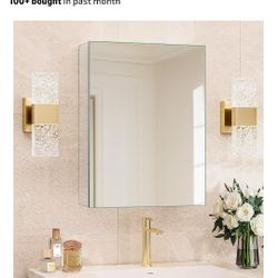 20 x 26 Inch Medicine Cabinet with Mirror,Bathroom Mirror Cabinet with Adjustable Shelves, Aluminum Silver Medicine Cabinets for Bathroom 