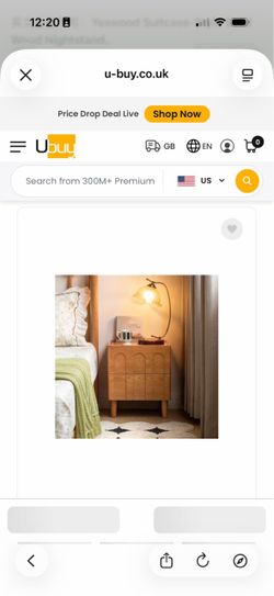 Yeswood Suitcase-Style Solid Wood Nightstand。
