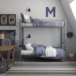 your zone twin over twin metal bunk bed