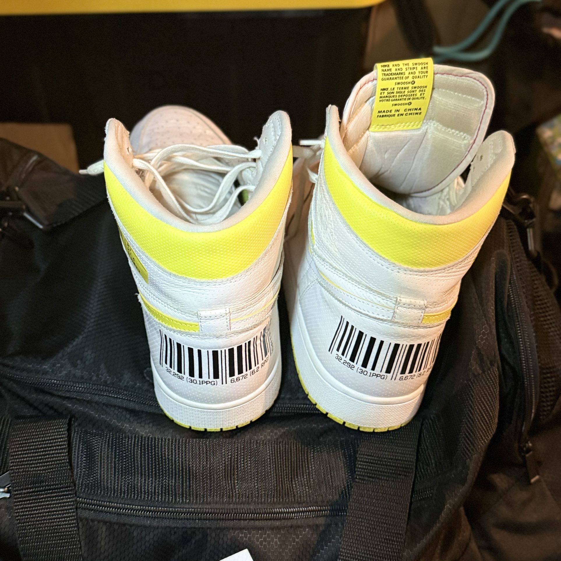 Used size 12 and jordan ones first class