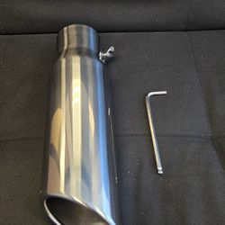 2.75 to 3.5 inch Exhaust Tip, 2.75" Inlet 3.5” Outlet 12” Overall Length Stainless Steel Exhaust Tip Surface Polished Finish Universal for Vehicles