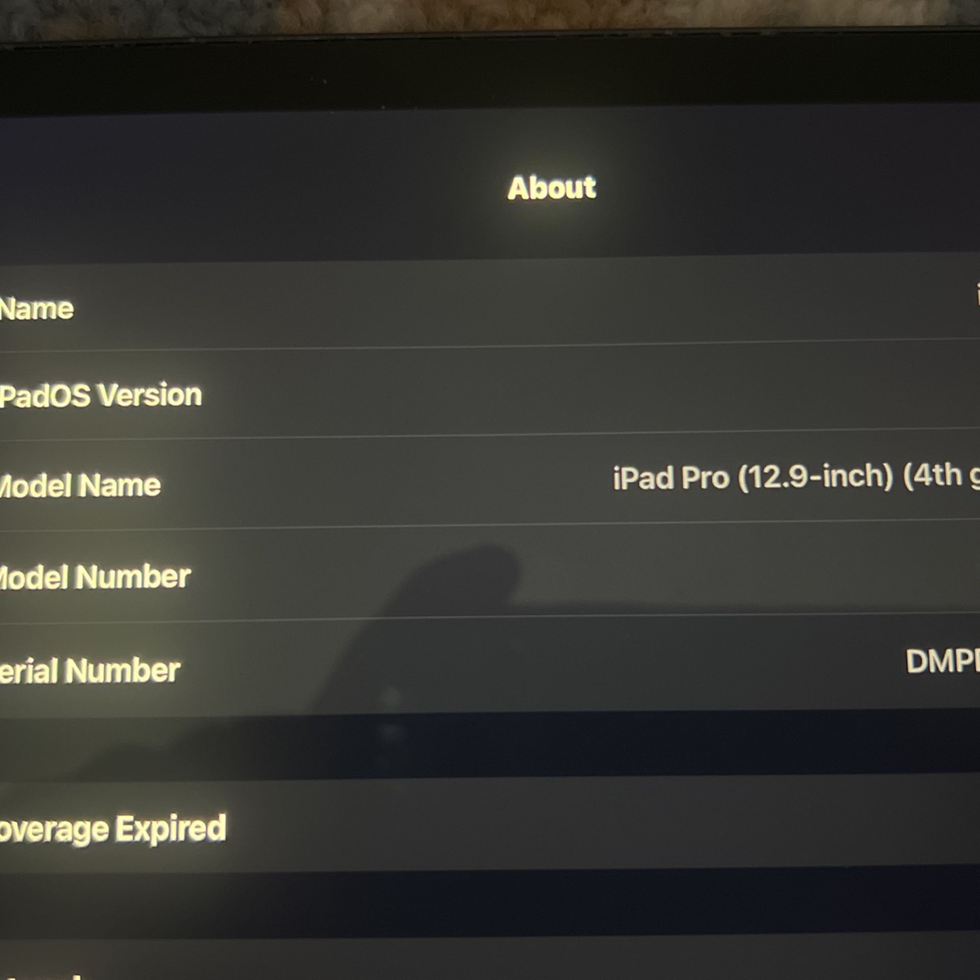 iPad Pro 12.9” 4th Gen