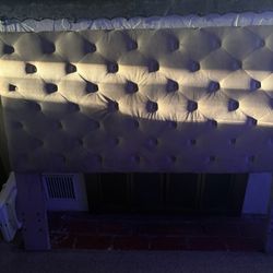 Light Pink Velvet Queen Headboard