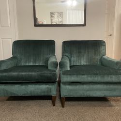 Beautiful Set Of Vintage Green Chairs