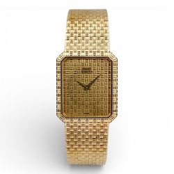 Men's Piaget 24mm x 28mm Vintage 18K Solid Yellow Gold Band Watch with Gold Dial. (Pre-Owned 7141 C5)