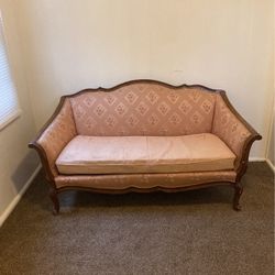 Tan floral Vintage Loveseat