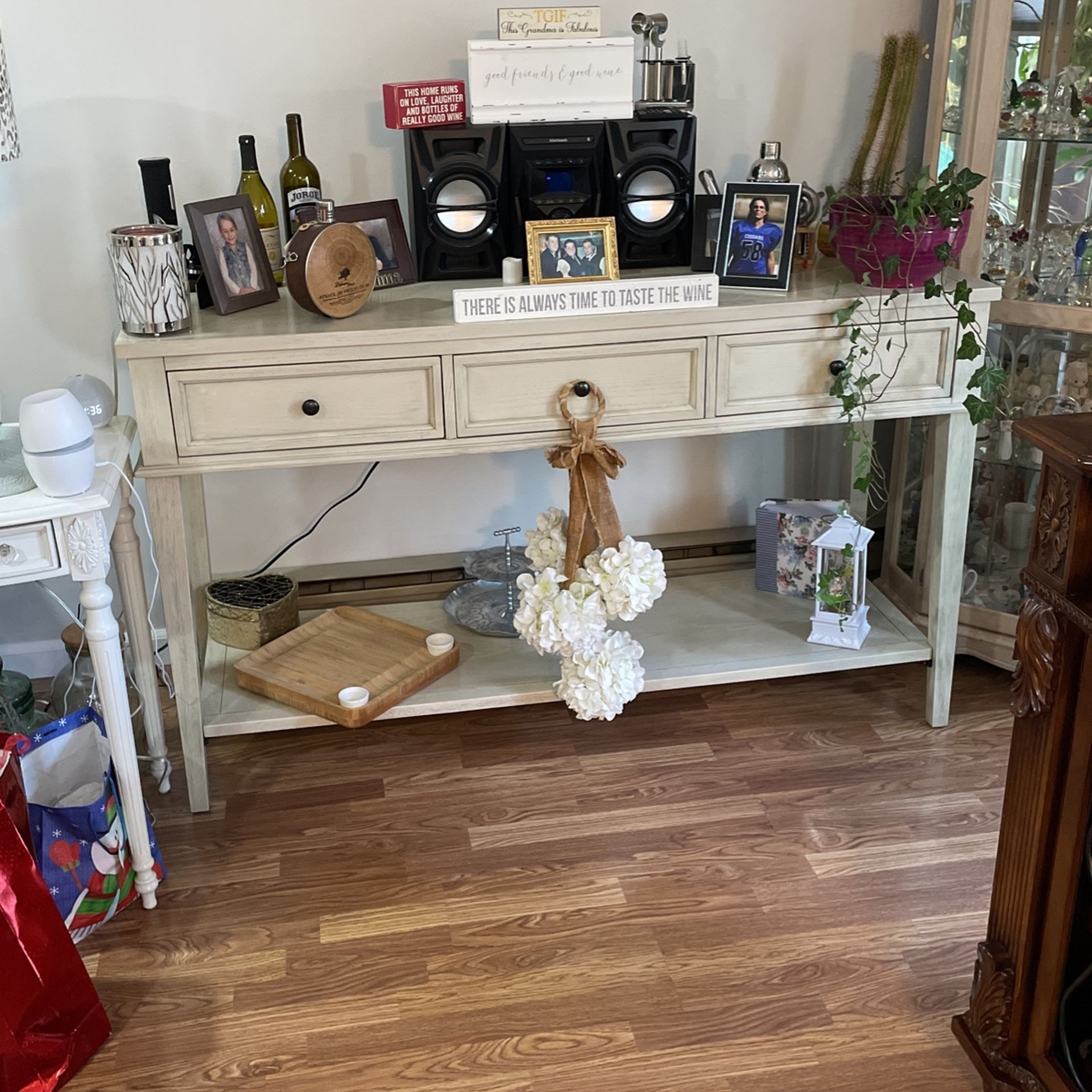 Entryway Table, Sideboard, Sofa Table, Cream Color