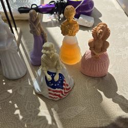 Lot Of 5 Female Figure Avon Perfume Bottles
