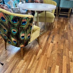 Set of 2 Zuo Tabitha Accent Chairs Peacock Print