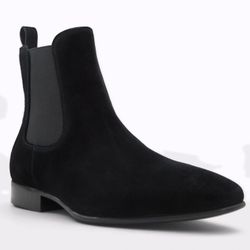 Men's Black Faux Suede Dress Boots, Size 8.5 
