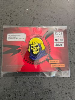 Skeletor He-Man Wig San Diego Comic Con Pin -Mattel  Exclusive