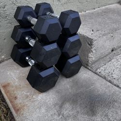 Rubber Hex Dumbbell Set