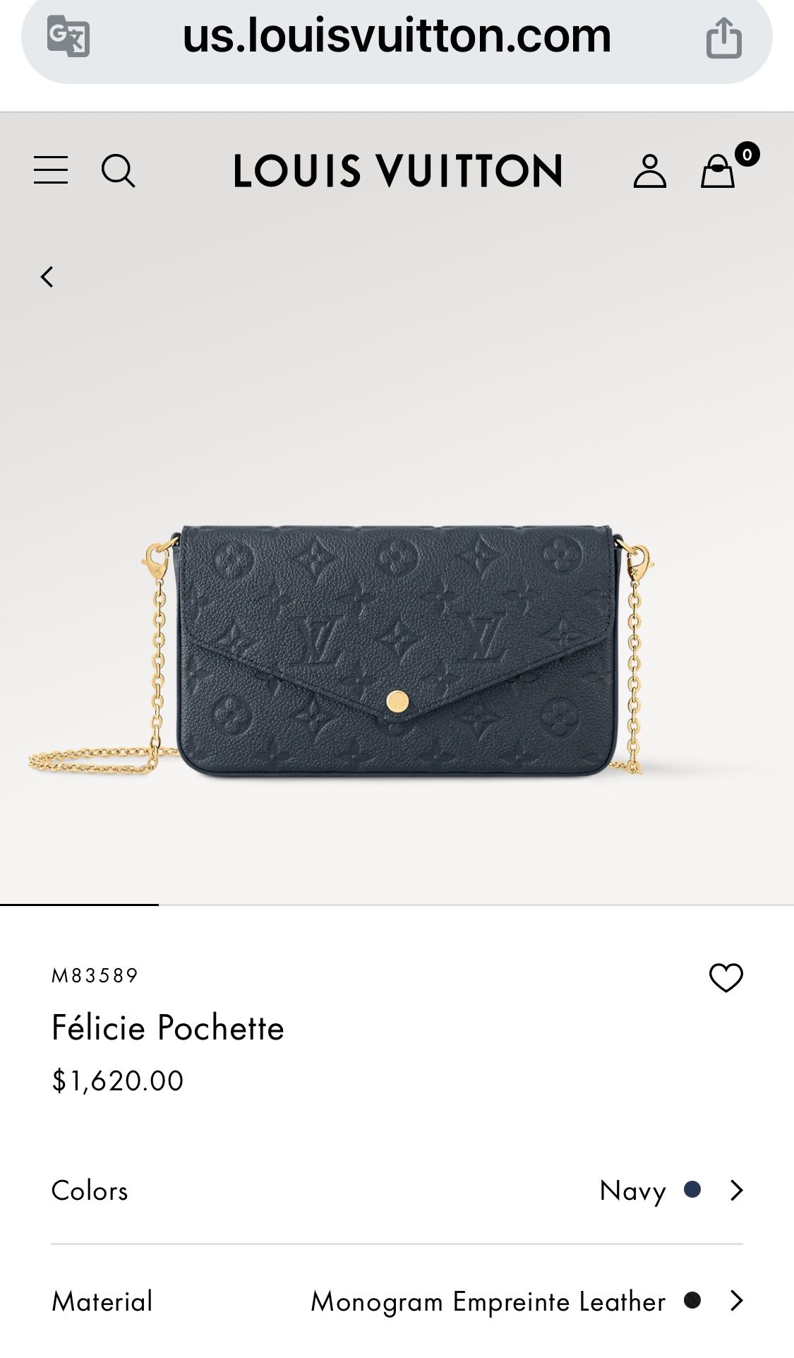 LV louis vuitton Félicie Pochette 100% Authentic