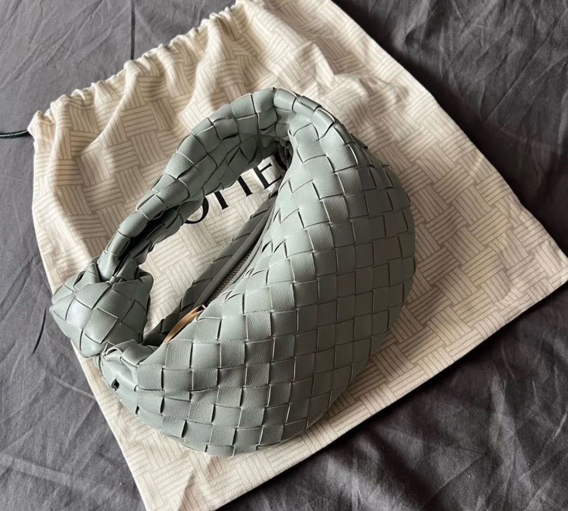 Bottega Veneta Mini Jodie Intrecciato Leather Bag Light Blue