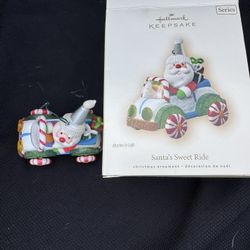 HALLMARK KEEPSAKE SANTA'S SWEET RIDE CHRISTMAS ORNAMENT 2007