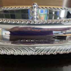 VINTAGE Chrome Butter Dish