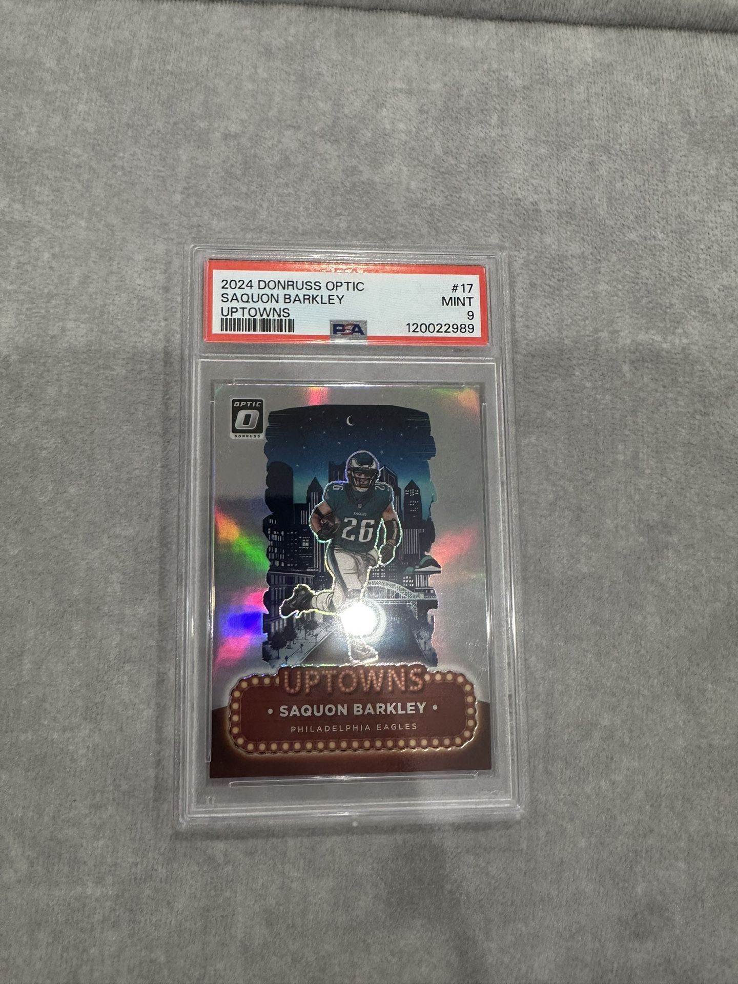 2024 Donruss Optics Saquon Barkley Uptown Psa 9