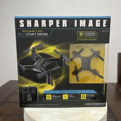 NEW Sharper Image DX-2 Stunt Drone Rechargeable 2.4GHz 6-Axis Gyro Auto Pilot Black