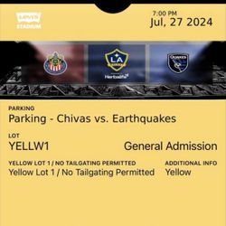Chivas vs. Earthquakes Parking Pass 