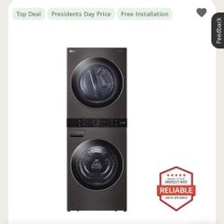 🔥 LG WashTower – Open Box Like New – Price Today Only $1,100! 🔥 💎 LG WashTower Washer & Electric Dryer – Model WKEX200HBA (Black Steel) 💎  Upgrade