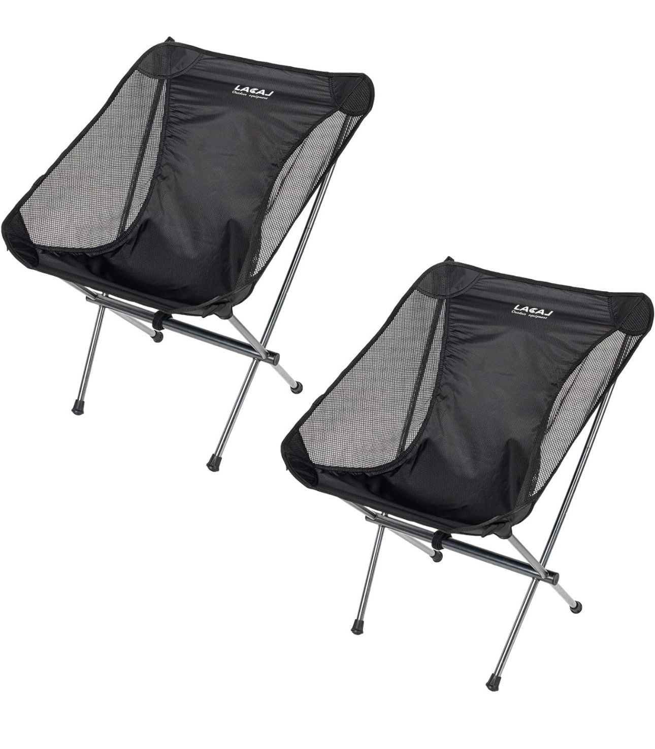 Ultra-Light Folding Camping Chair, Lightweight Rip-Stop Fabric, Durable 2 Pack