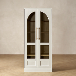 Blake Tall Arched Door Cabinet- White Oak