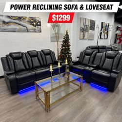 Comfortable 2 Piece Recliner Living Room Set 🔥