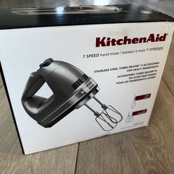 KitchenAid 7-Speed Hand Mixer, Contour Silver, KHM7210, NEW