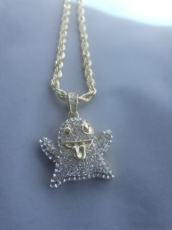 Designer rope chain with stones 20"