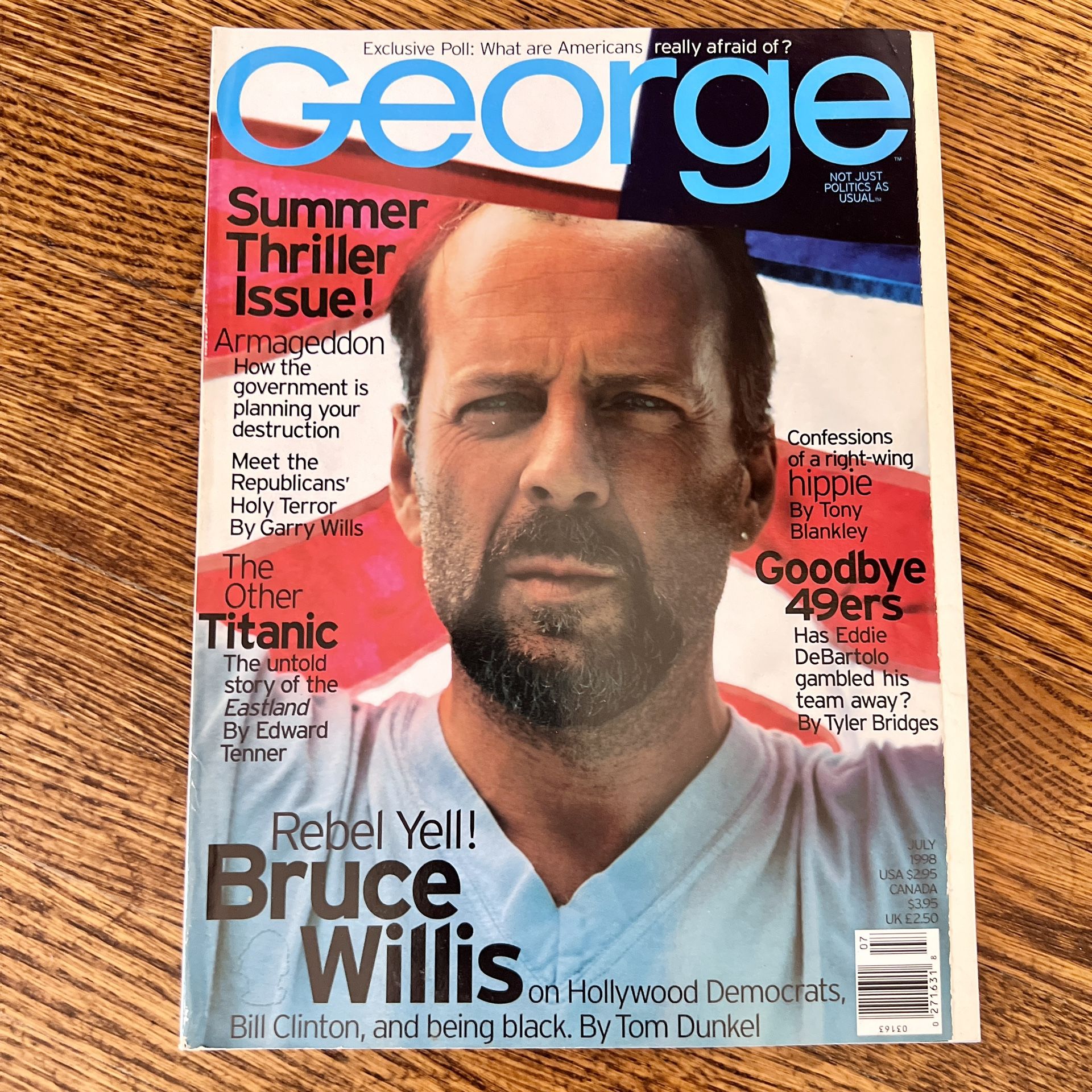 George Magazine - July 1998 - Summer Thriller Issue 1 Bruce Willis Cover VG