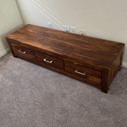 Hard Wood TV stand With Storage