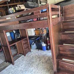 Loft Bed/storage stairs with Desk