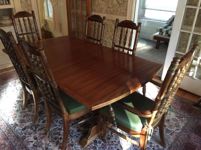 Antique Pecan Wood Dining Table