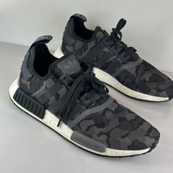 Adidas size US 10,5 NMD R1 Boost Camo Core Black Grey Sneakers Shoes D96616