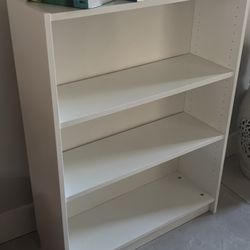 white book shelf