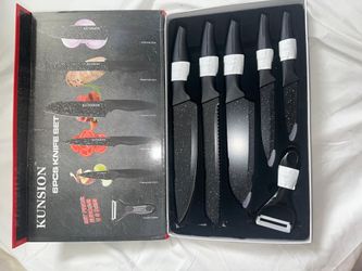Kunsion 6-Piece Non-Stick Knife Set with Peeler