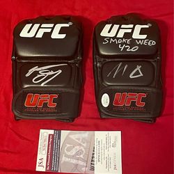Authentic Nate And Nick Diaz Autographed UFC Gloves