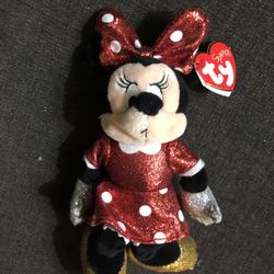 Ty Beanie Babies Minnie Red Sparkle Plush 4” 