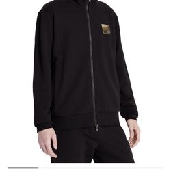 Brand New Armani Exchange Black and Gold Zip Up Jacket