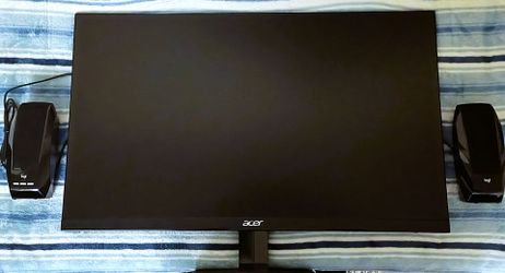 27" Acer Full HD 1080p Monitor + External Speakers.