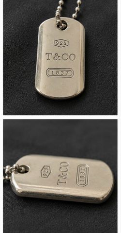 Authentic Tiffany & Co. 1837 Sterling Silver Dog Tag Necklace 925