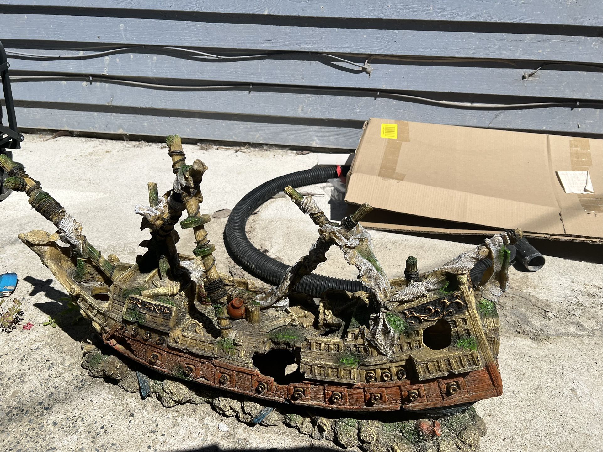 Large Fish Tank Ship Ornament