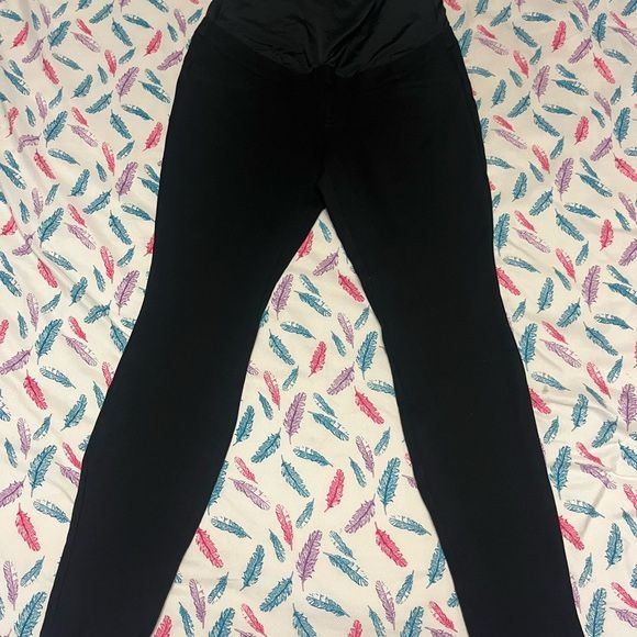 Black High-Waisted Maternity Dress Pants